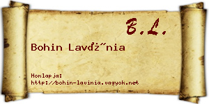 Bohin Lavínia névjegykártya